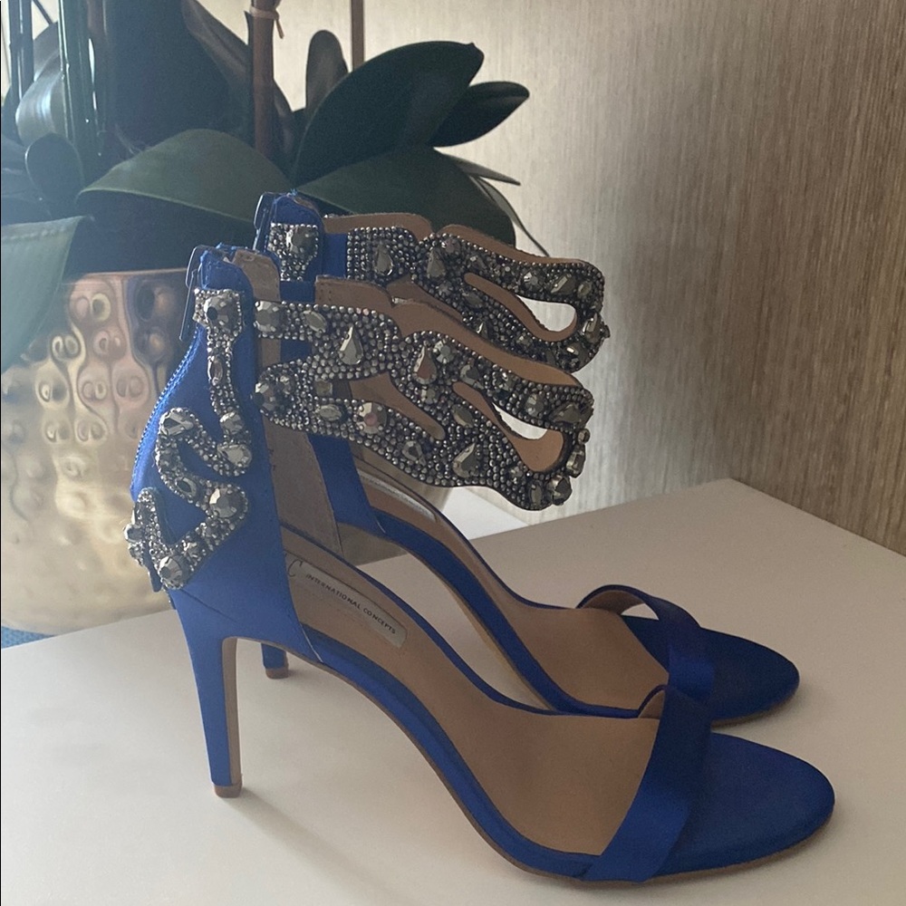 Gorgeous INC International Concepts Blue Embellished Heels